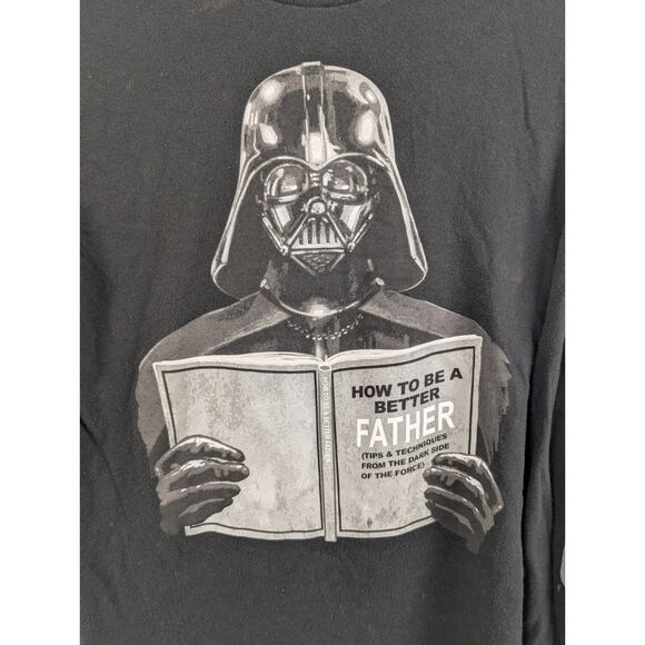 Darth Vader Mens Small How To Be A Better Father Long Sleeve Tee Shirt Black S - Picture 3 of 5
